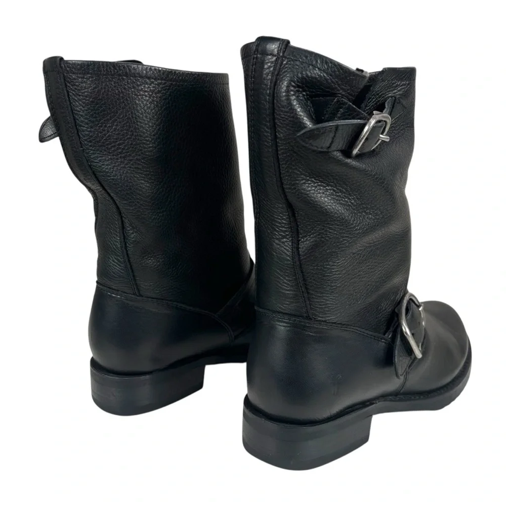 Frye Veronica Flex Short Women’s 6 Black Leather Harness‎ Moto Boots